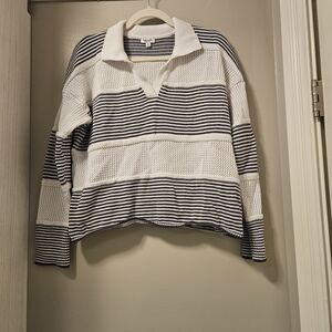 Splendid Navy and White Striped Sweater